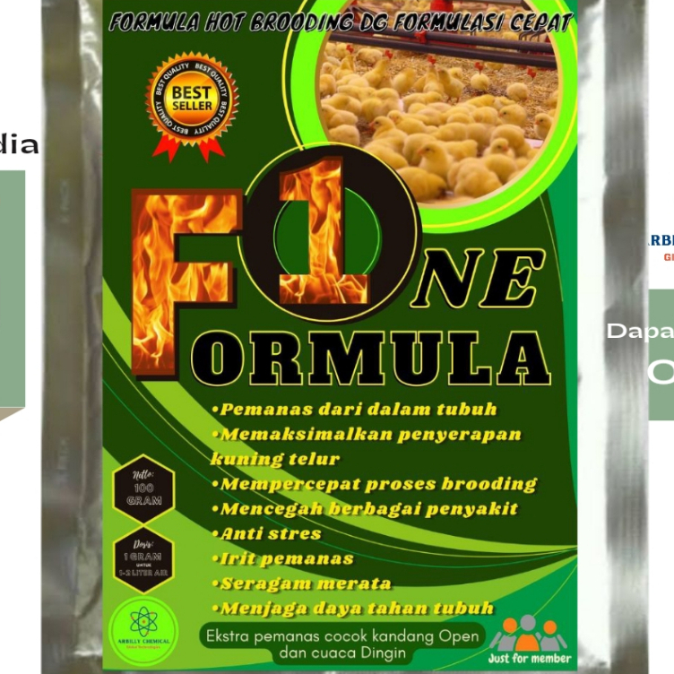FORMULA ONE BROODING - VITAMIN AYAM BROILER - SUPLEMEN AYAM BROILER - VITAMIN BROILER - SUPELEM BROI