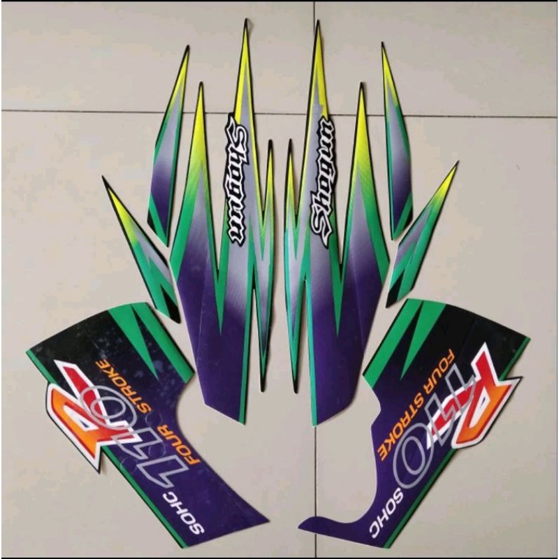 STIKER STRIPING SUZUKI SHOGUN 110 SHOGUN KEBO WARNA HIJAU