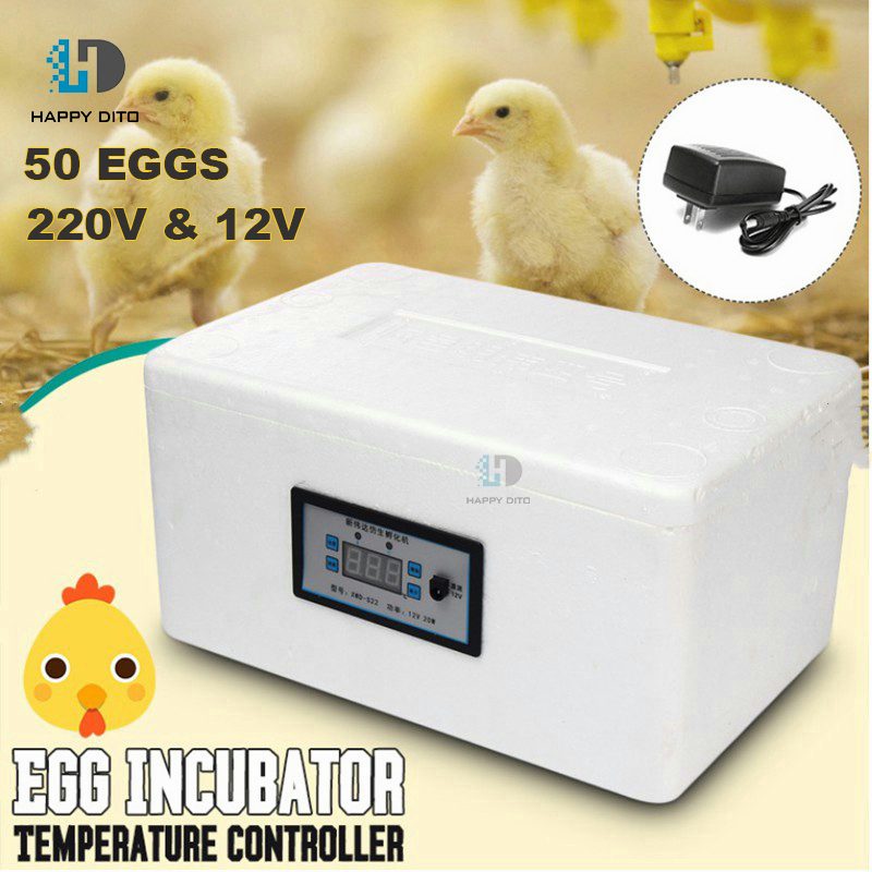 12 Egg Incubator Telur Ayam, Bebek, dan Angsa Otomatis Penuh Cerdas Kotak Inkubator Rumah Kecil, Ink