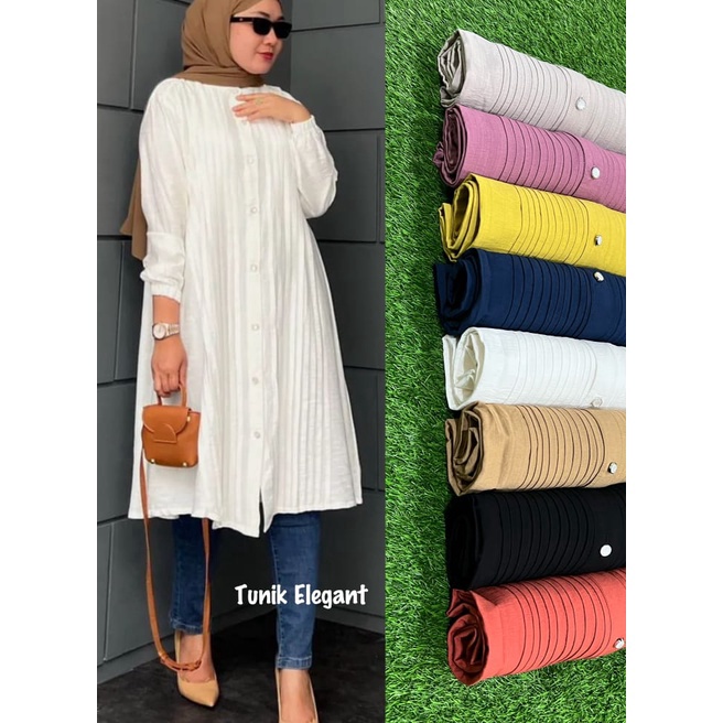 TERLARIS Baju Atasan Tunik Elegant Import Premium  Tunik Katun Polo Linen Import Korea  Tunik Kekini