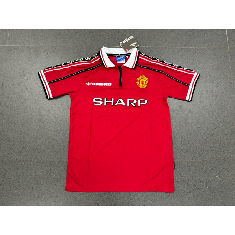 (SPONSOR VELVET) JERSEY RETRO MU HOME 1999 TREBLE WINNER GRADE ORI