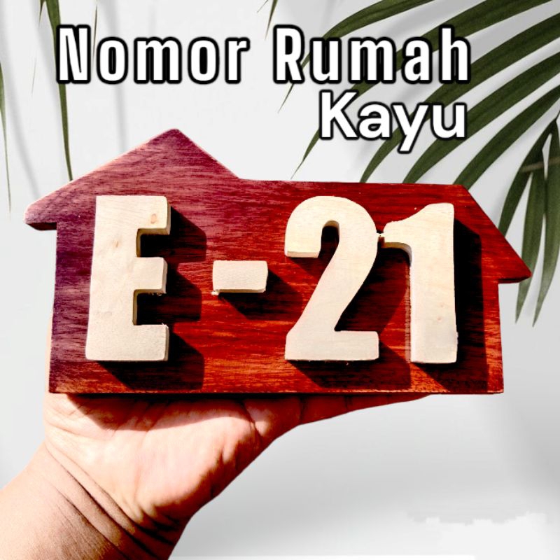 Nomor Rumah Kayu Minimalis Model Timbul