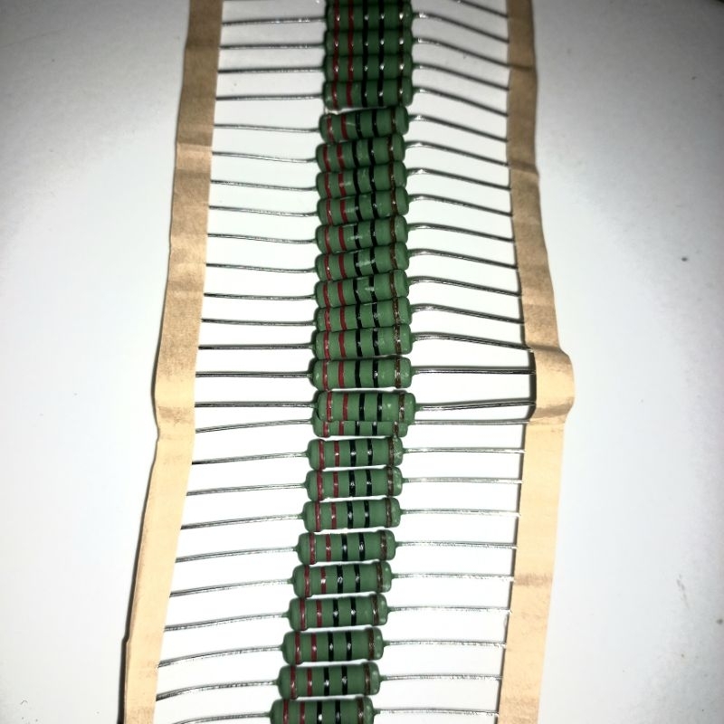 resistor R 220ohm 2w original japan ori asli 220 ohm 2watt 2 w watt 220R wat 1% taiwan hijau