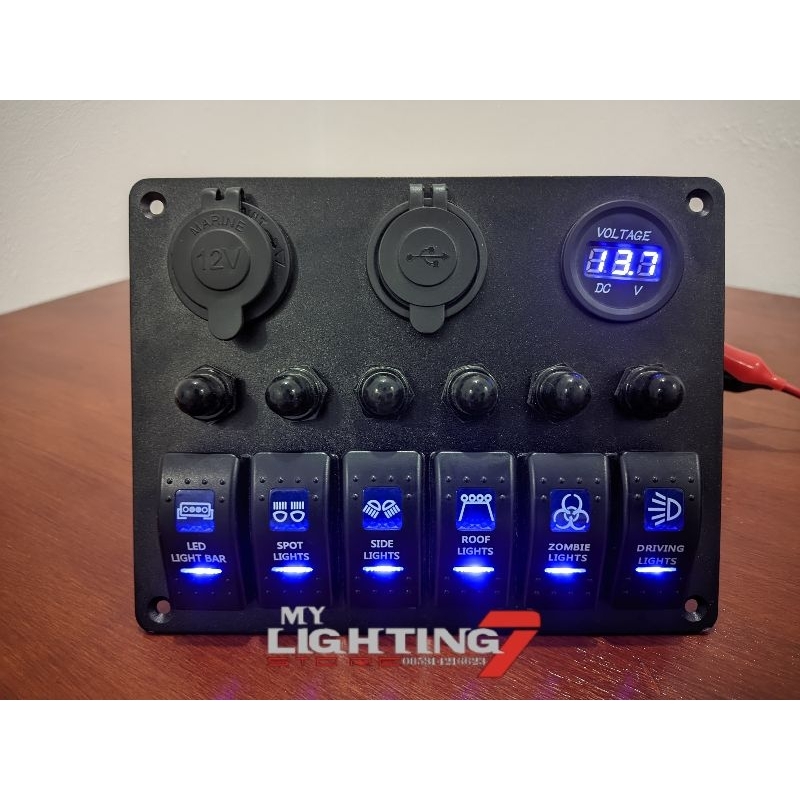 SAKLAR ROCKER SWITCH ROCKER 6 GENG MODEL ARB SAKLAR OFFROAD TUBULAR