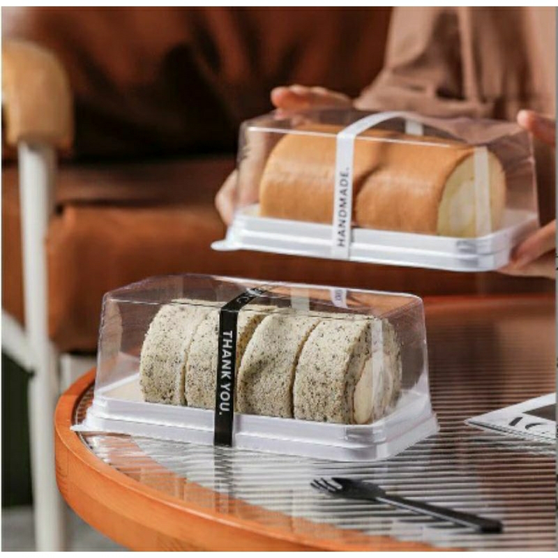 10 pcs tray mika premium mika box kotak roll cake mika bolu gulung dessert tray cake