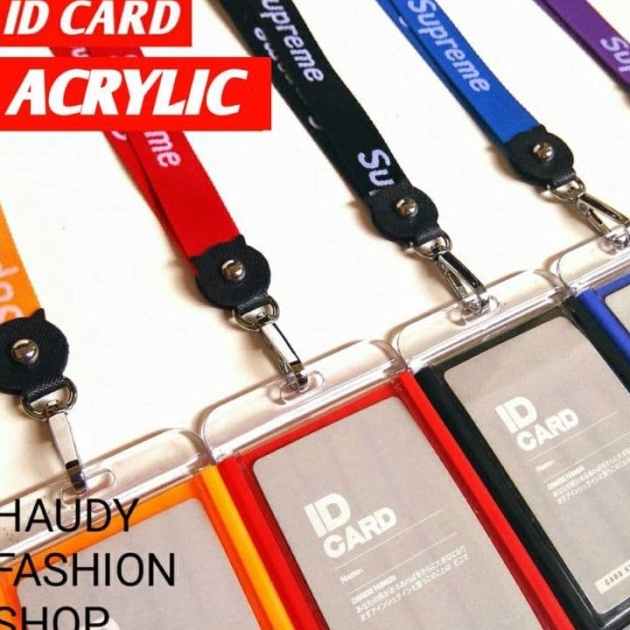 

Name tag ID CARD HOLDER Supreme ACRYLIC GANTUNGAN NAMA