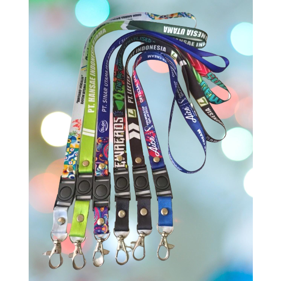 

TALI LANYARD ID CARD CUSTOME 1,5 CM PRINTING /CETAK LANYARD PRINTING 1,5 CM desain bebas/LANYARD CUSTOME