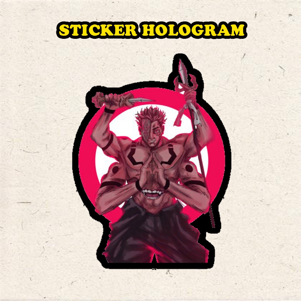 Stiker Hologram sukuna 6 ukuran 8 cm