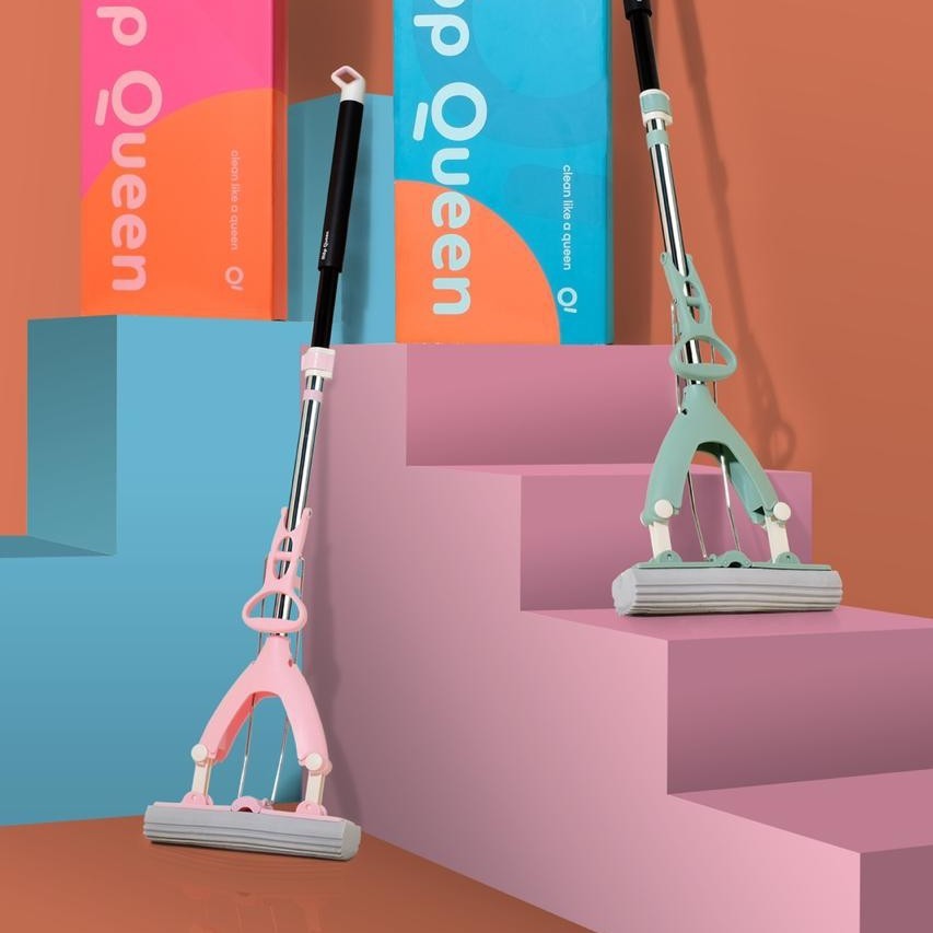 MopQueen Mop Queen PINK / HIJAU Pel Lantai Sponge Chamois