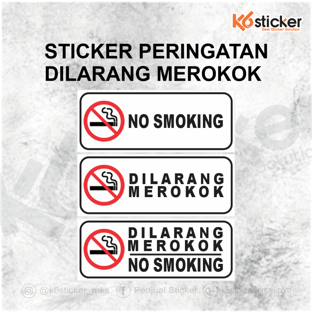 Sticker Dilarang Merokok / Stiker Dilarang Merokok / Sticker No Smoking