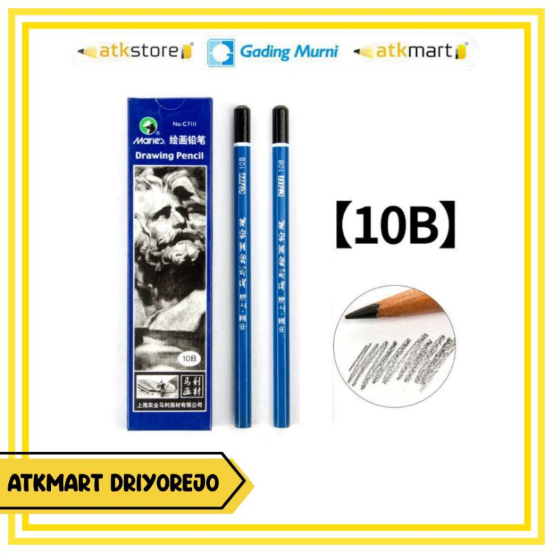 

(10 PCS) MARIES DRAWING PENSIL C7111 10B - PENSIL GAMBAR - PENSIL SKETSA