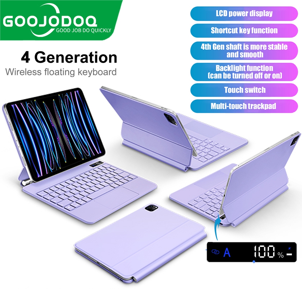 Goojodoq Magic Keyboard Case for iPad Pro 11 iPad Air 5 Air 4 10.9 Backlight LCD Display Keyboard Sm
