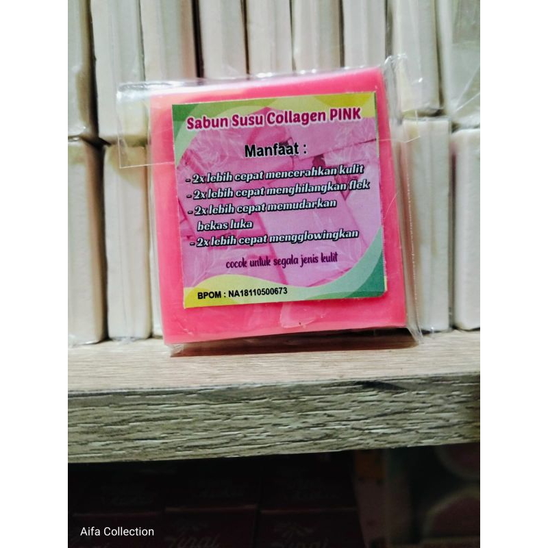 Sabun Susu Collagen Warna Putih Pink Memutihkan Wajah dan  Seluruh Tubuh