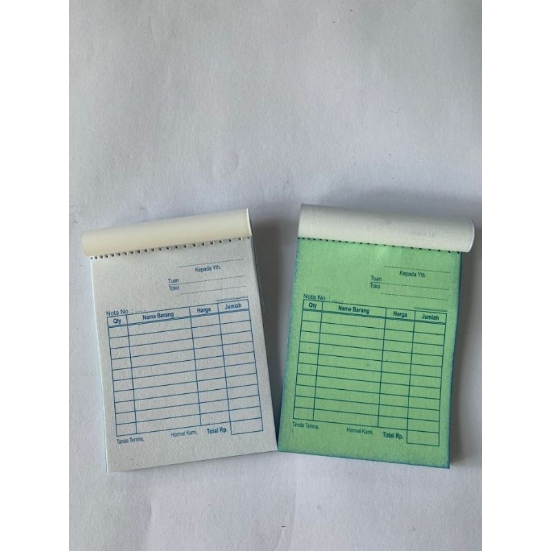 

Cetak Nota Custom Ukuran Nota 1/8 Folio Custom Free Desain