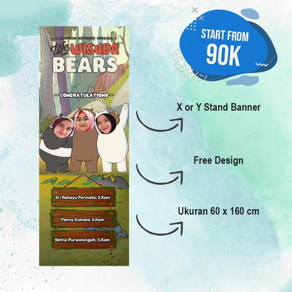 X BANNER WISUDA WE BARE BEARS (CARTOON)