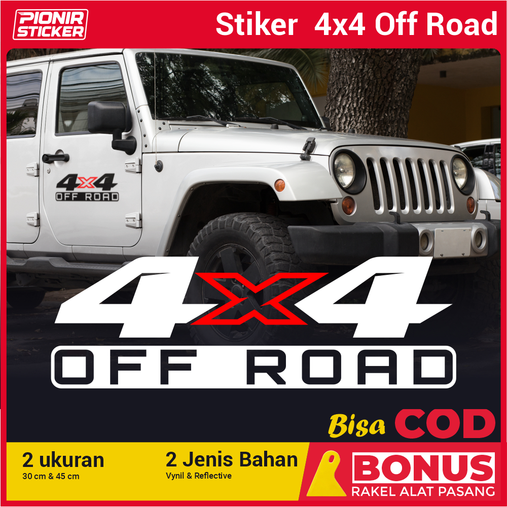 Stiker 4x4 Offroad cutting sticker Off Road Mobil Jeep Katana Jimmy Hilux