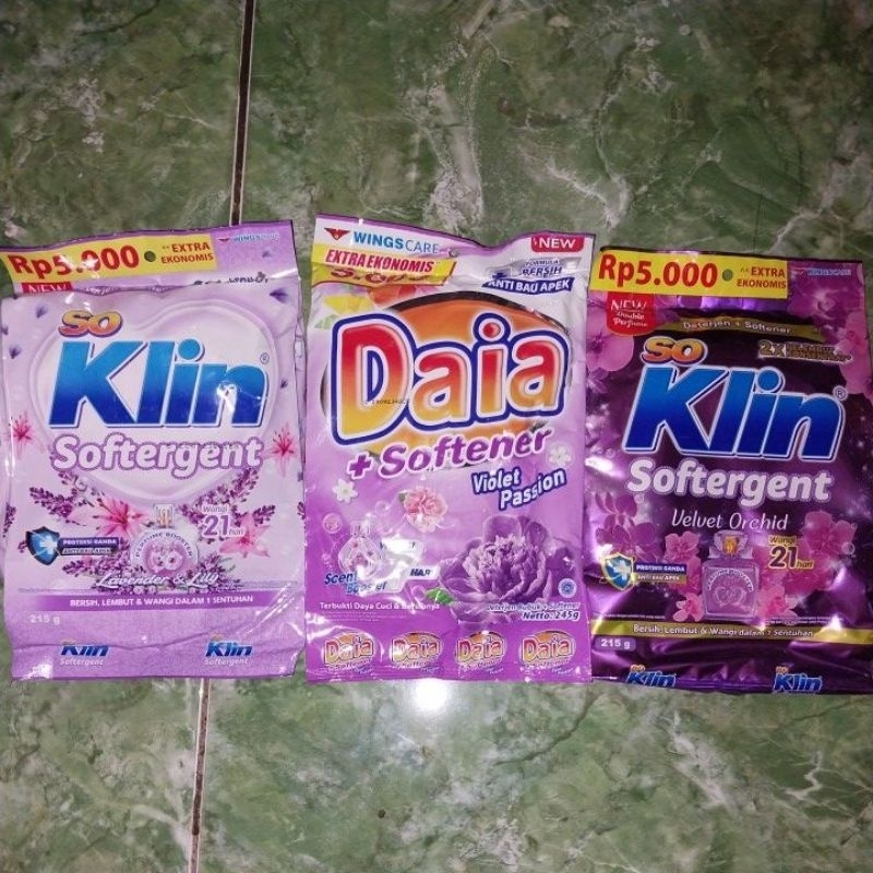 so klin softergent harga 5000 / Daia + Softener / Deterjen bubuk soklin 5000 / sabun cuci / Daia 500
