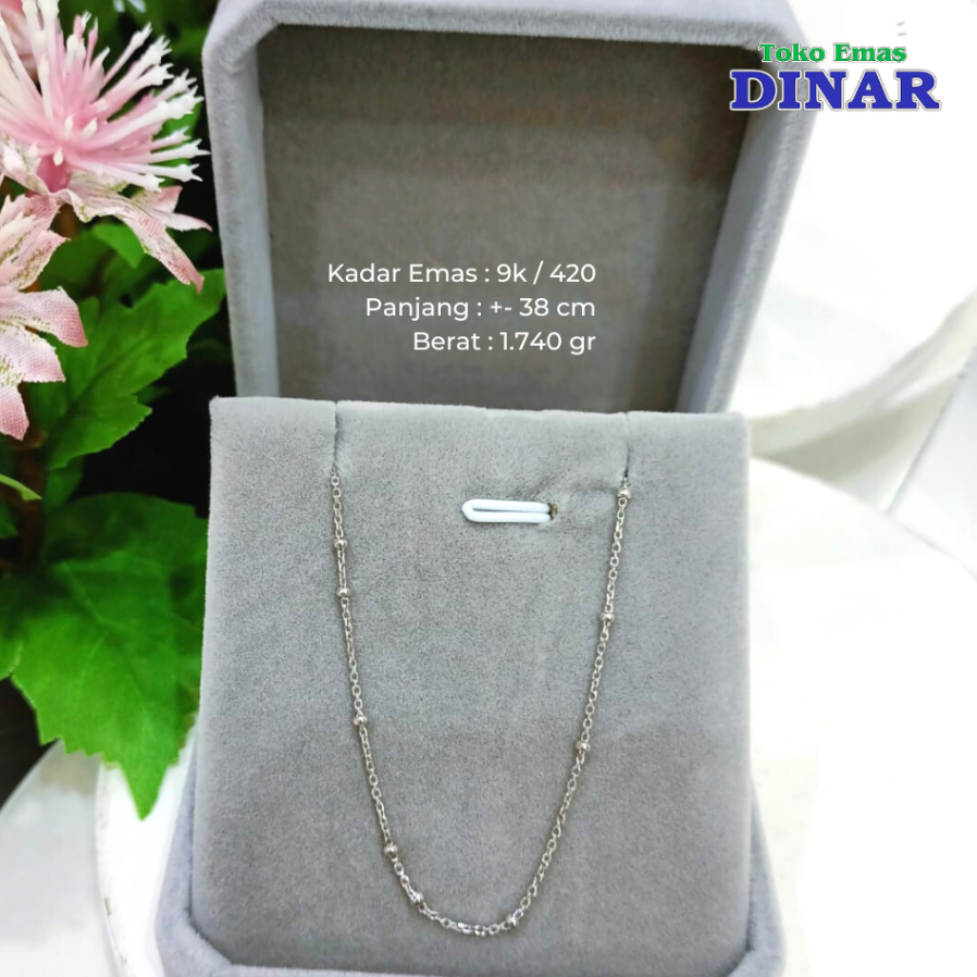 kalung variasi putih - emas muda - kadar 420/9k