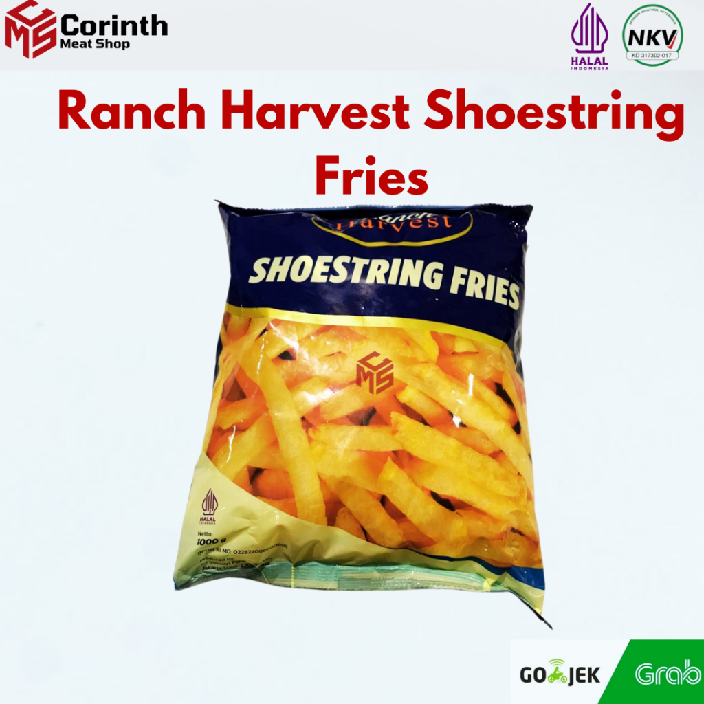 

RANCH HARVEST SHOESTRING FROZEN FRENCH FRIES 1KG / KENTANG GORENG BEKU 100 % Dijamin HALAL Berkualitas