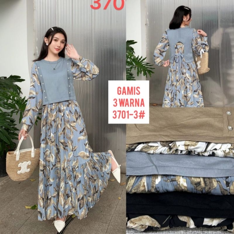 GAMIS RAJUT ZARA MIX KATUN PLISKET BUNGA IMPORT BY ZARA WOMAN