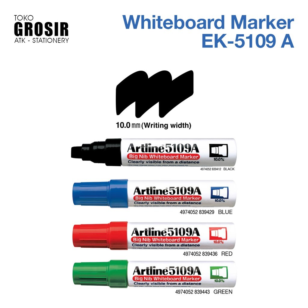 

GROSIR Spidol Whiteboard Artline EK-5109A BIG NIB