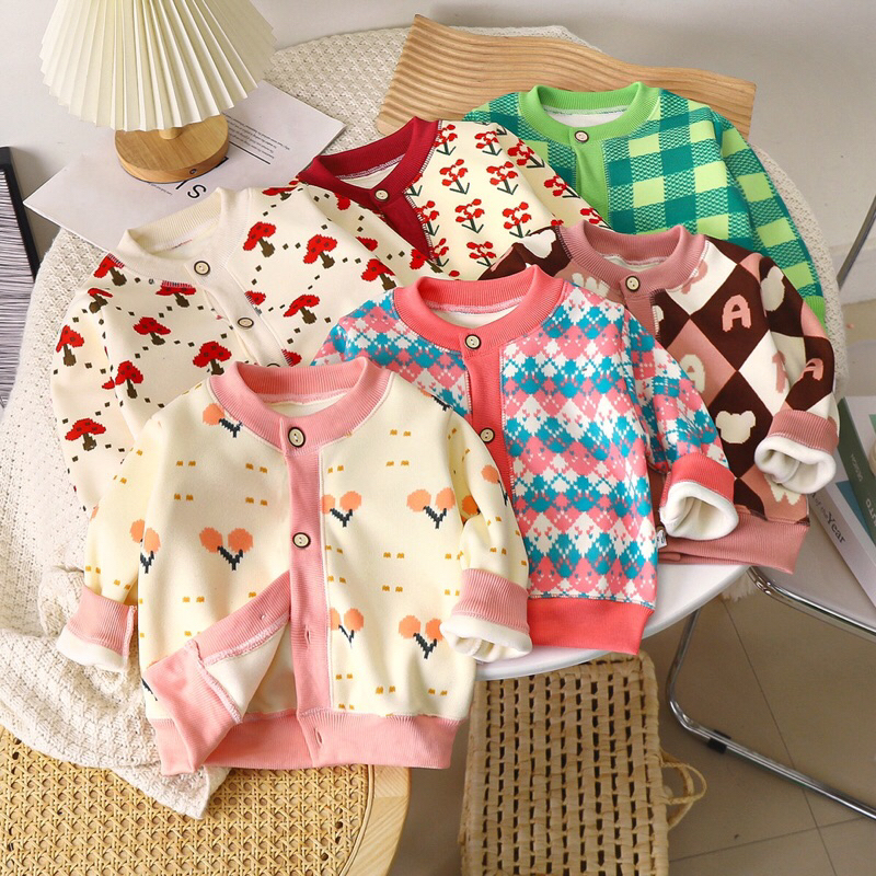 Jaket Bayi Tebal Lembut / Cardigan Anak Sweater Bayi Laki-Laki perempuan Newborn Baby Jacket Soft Pr
