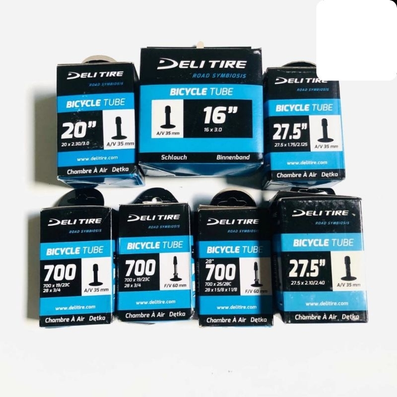 BAN DALAM SEPEDA DELITIRE UKURAN 16X3.0/18X2.125-3.0/20X2.30/27.5X1.75/27.5X2.10/700X19-23C/700X25-2