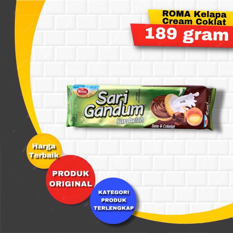 

Roma Sari Gandum Coklat biskuit Gandum wafer kue cemilan sehat keluarga