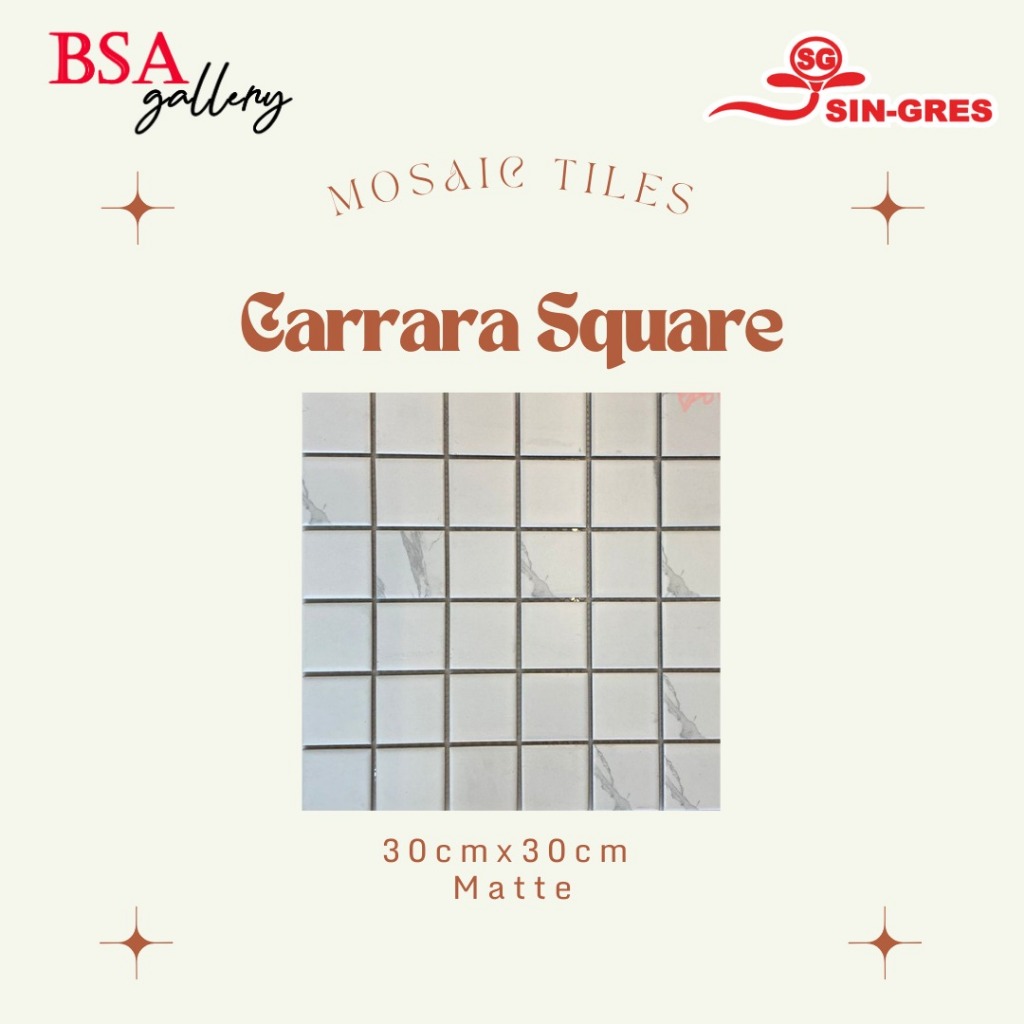 MOSAIC TILE KOTAK CORAK / KERAMIK MOSAIC DINDING LANTAI / MOZAIK TILE