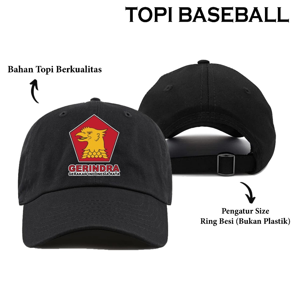 Topi Baseball Gerakan Indonesia Raya Topi Partai GERINDRA