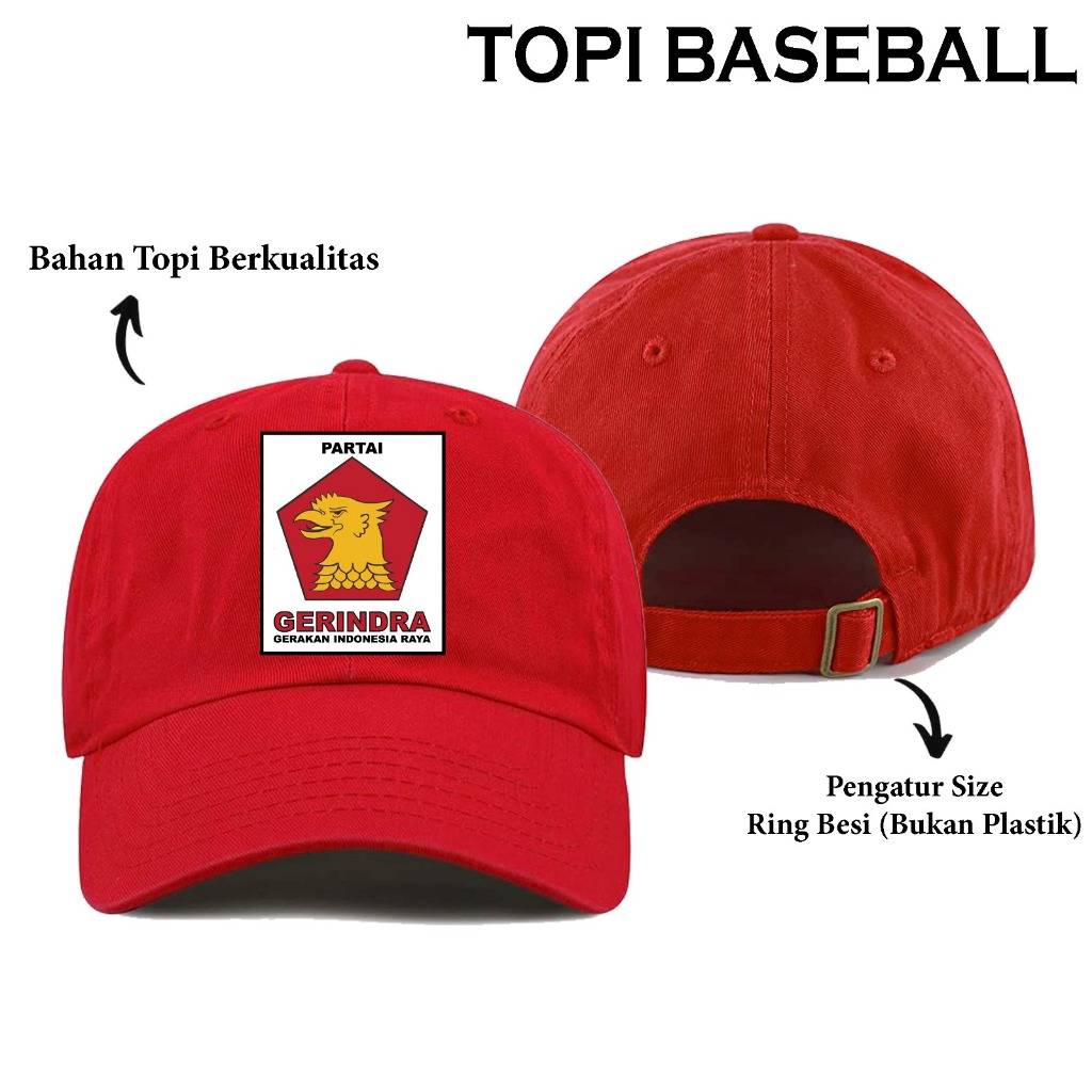 Topi Baseball GERINDRA Topi Partai Gerakan Indonesia Raya