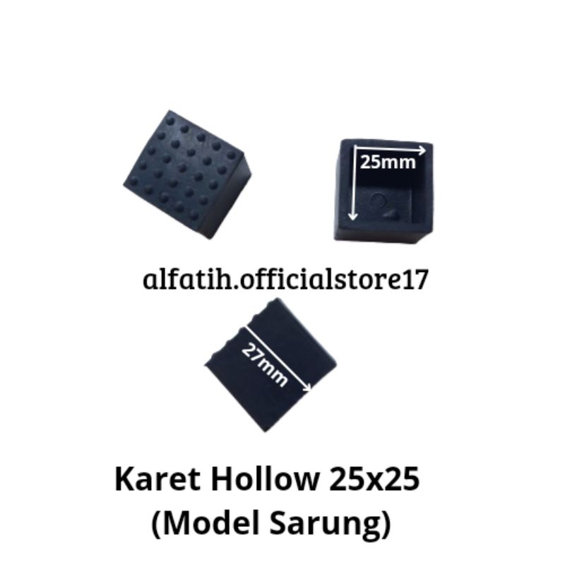 Karet Hollow 25x25 Model Sarung /Karet Kaki Kursi Meja Hollow