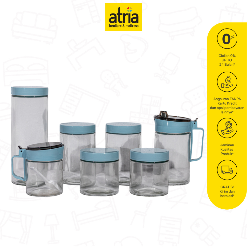 Atria Toples Atria Stella Round Glass Jar