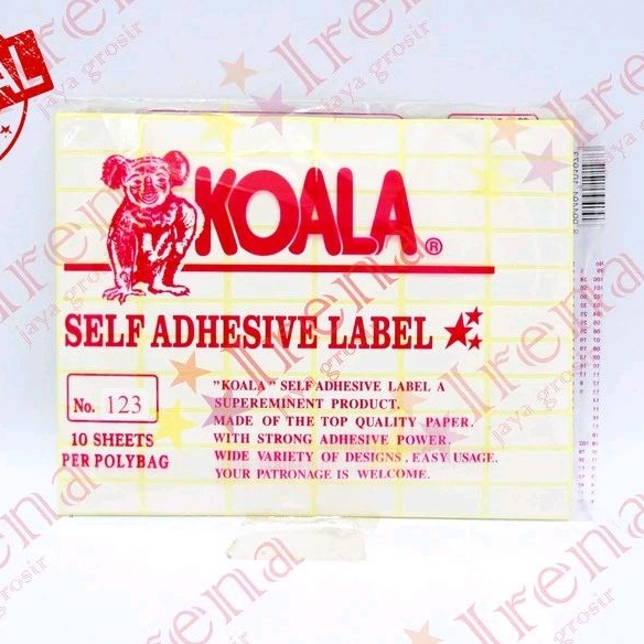

Koala label sticker no123 1 pack 10 lembar