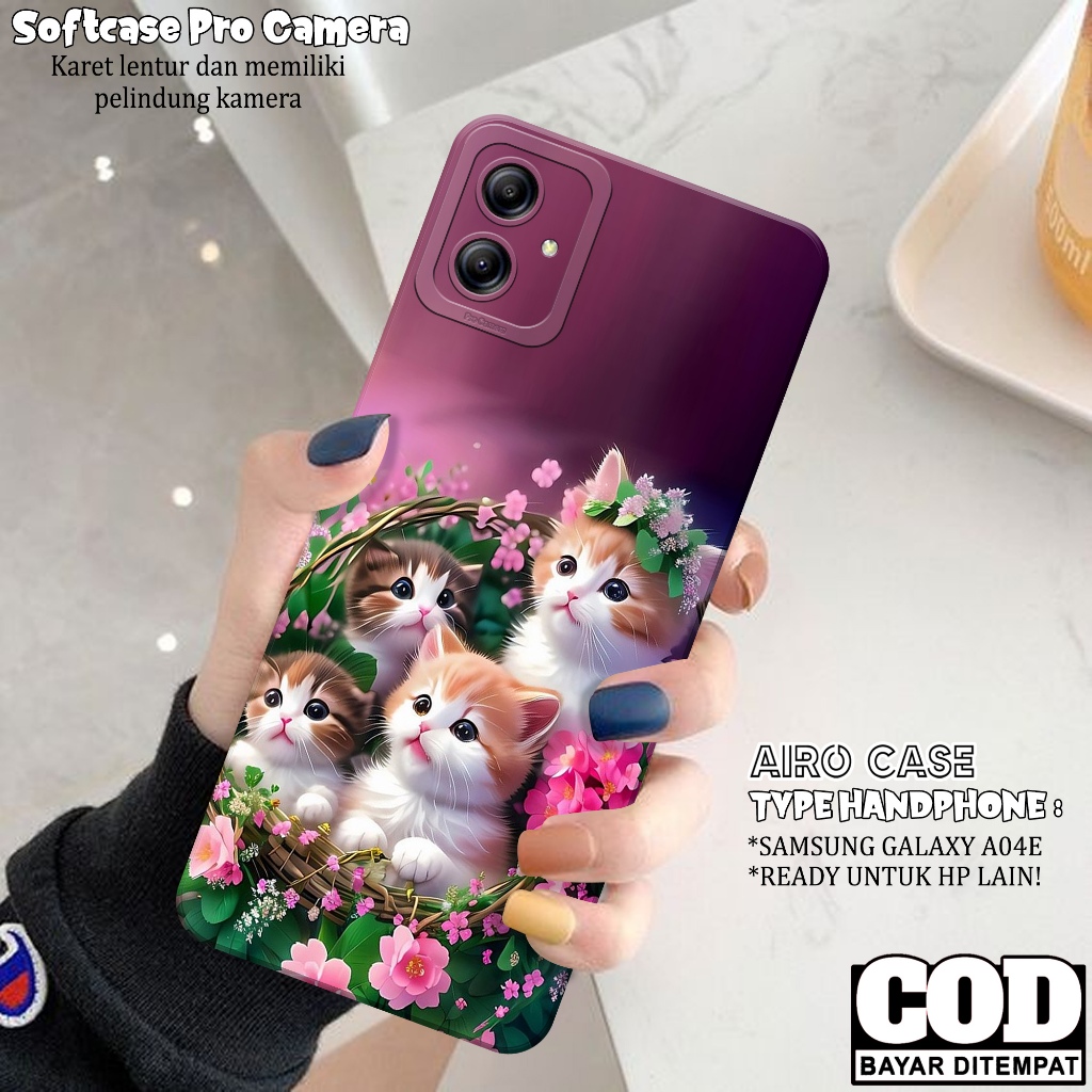 Case Samsung Galaxy A04E - Softcase Samsung Galaxy A04E - Fashion Case Kucing - Casing Samsung Galax