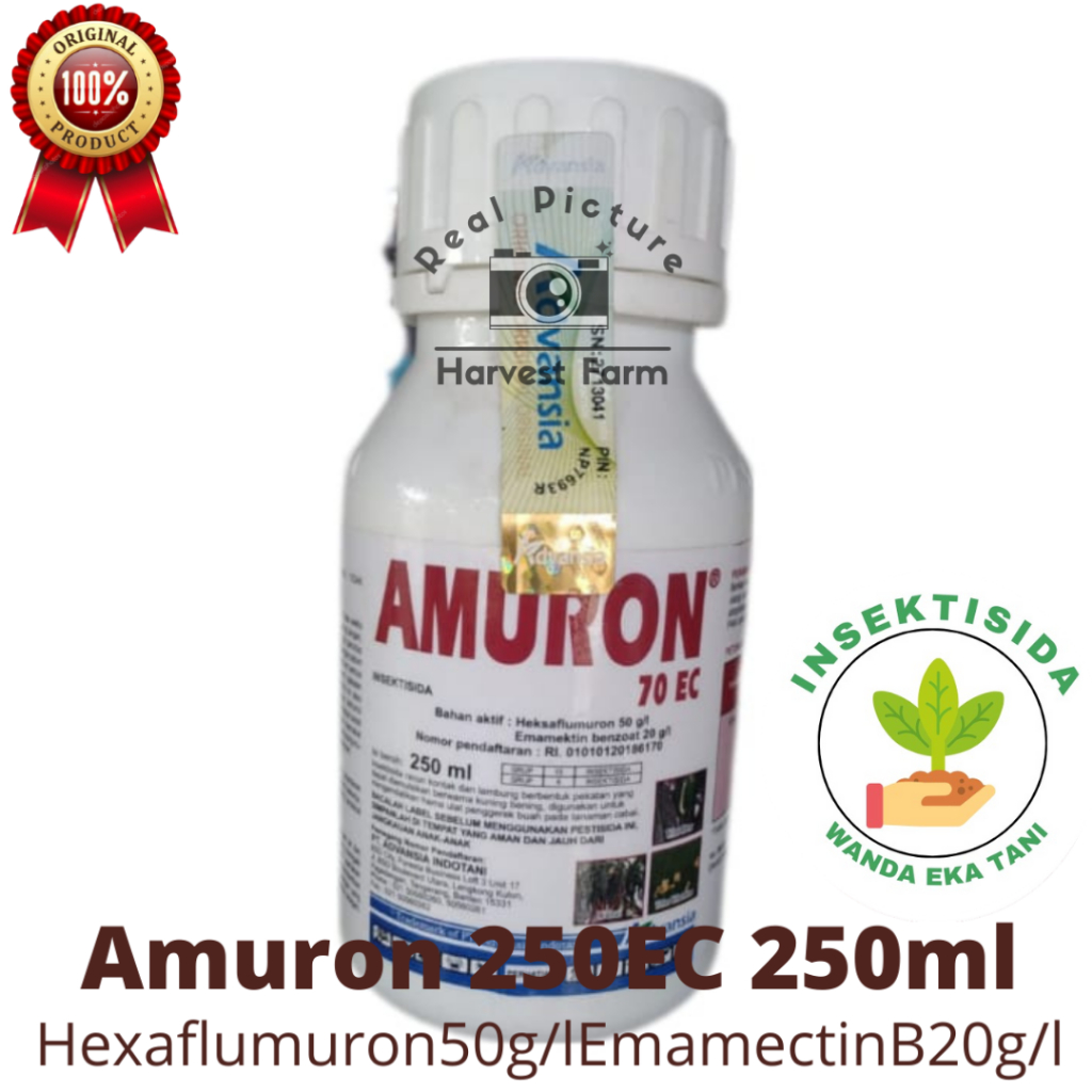 Insektisida Amuron 70 EC Isi 250Ml Bahan Aktif : Hexaflumuron : 50 g/l + Emamectin benzoate : 20 g/ 