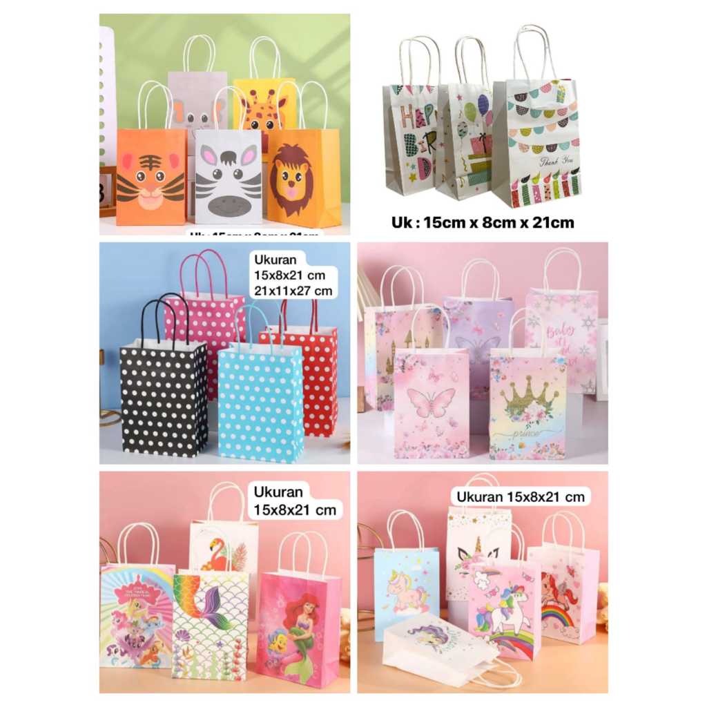 

paperbag polkadot perpack isi 12 pcs