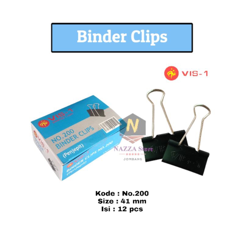 

Eselon Vis 1 Binder Clip / Penjepit kertas no. 200 1 box isi 12pcs