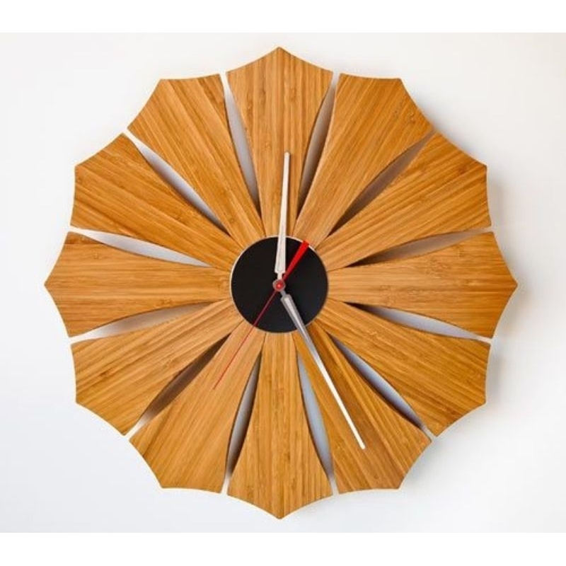 jam dinding kayu jati mewah terbaru