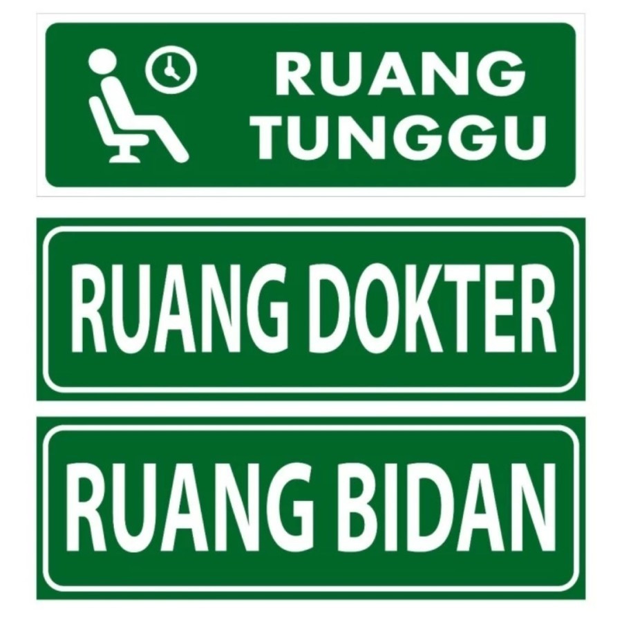 

STIKER SIGN 10×30cm RUANG DOKTER/RUANG BIDAN rambu k3 RUANG TUNGGU
