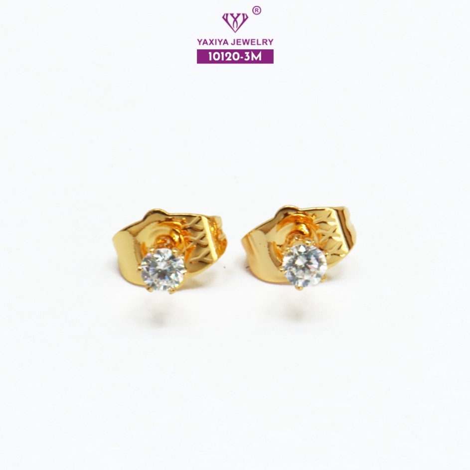 Readystock Yaxiya Anting Anak  Bayi Lapis Emas Permata Perhiasan Imitasi 679