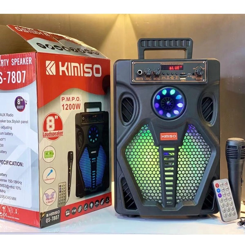 Speaker Bluetooth Wereless Kimiso QS-7807 8,8inch Speaker Karoke Super Bass