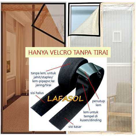 Velkro Tempel untuk Tirai Magnet Anti Nyamuk Gorden Hordeng Korden Gordyn Blackout Vitrase Vitrage K