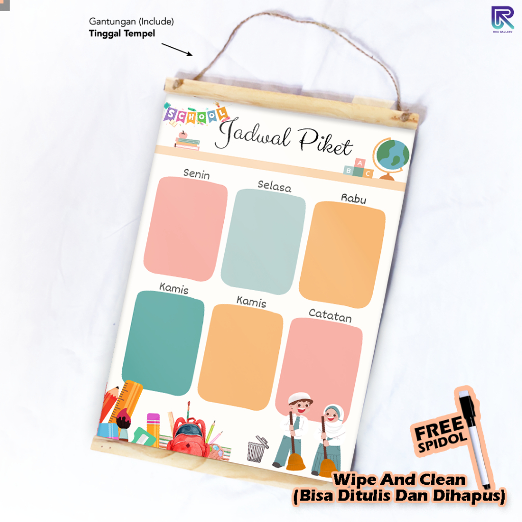 

RHA GALLERY Planner Sekolah Jadwal Piket Kelas Siswa Potrait Wipe And Clean List Jadwal Tulis