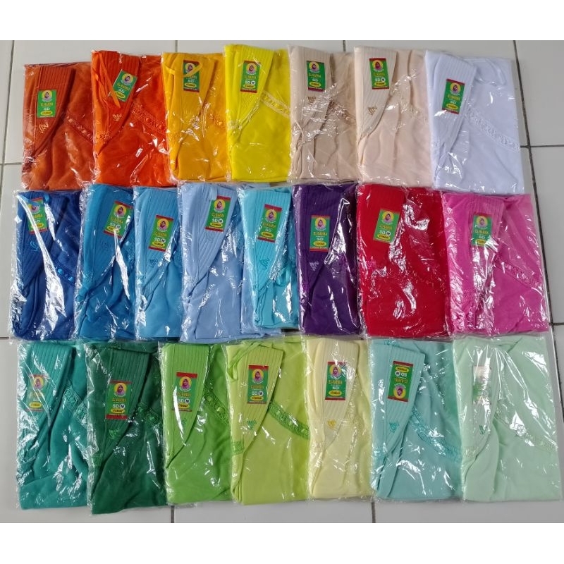 Jilbab robbani anak sekolah Paud TK SD SMP SMA dewasa warna hijau tua muda kuning kunyit pink fanta 