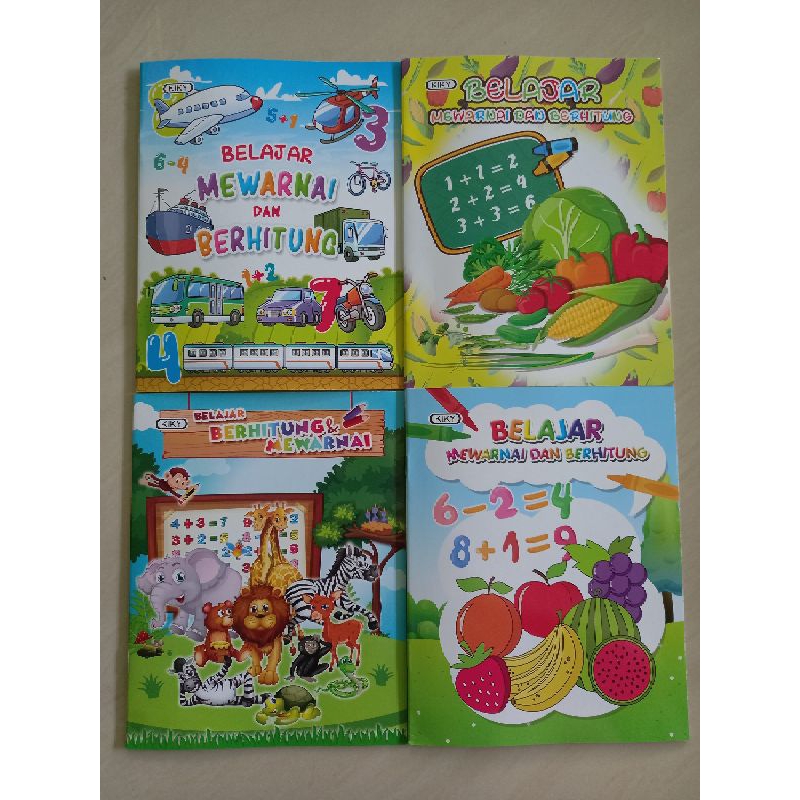 

Buku Mewarnai Anak Seri Buah Binatang Kendaraan Sayur Serta Belajar Berhitung