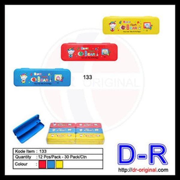 

1pcs Kotak Pensil Plastik Tebal Dua Tingkat dr Original 133