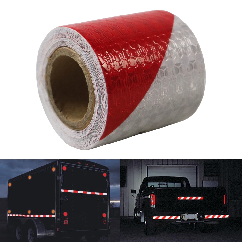Nano Car Reflective Sticker Warning Strip Tape Two Color Trunk Exterior 5x300cm 5x100cm, Strip Refle