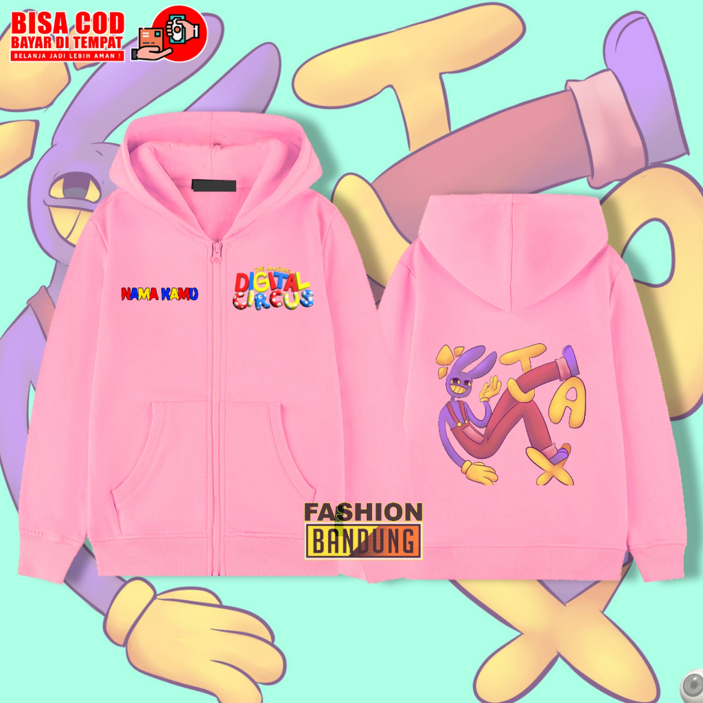 JAKET ANAK THE AMAZING DIGITAL CIRCUS JAX HOODIE ANAK JAX DIGITAL CIRCUS FREE NAMA
