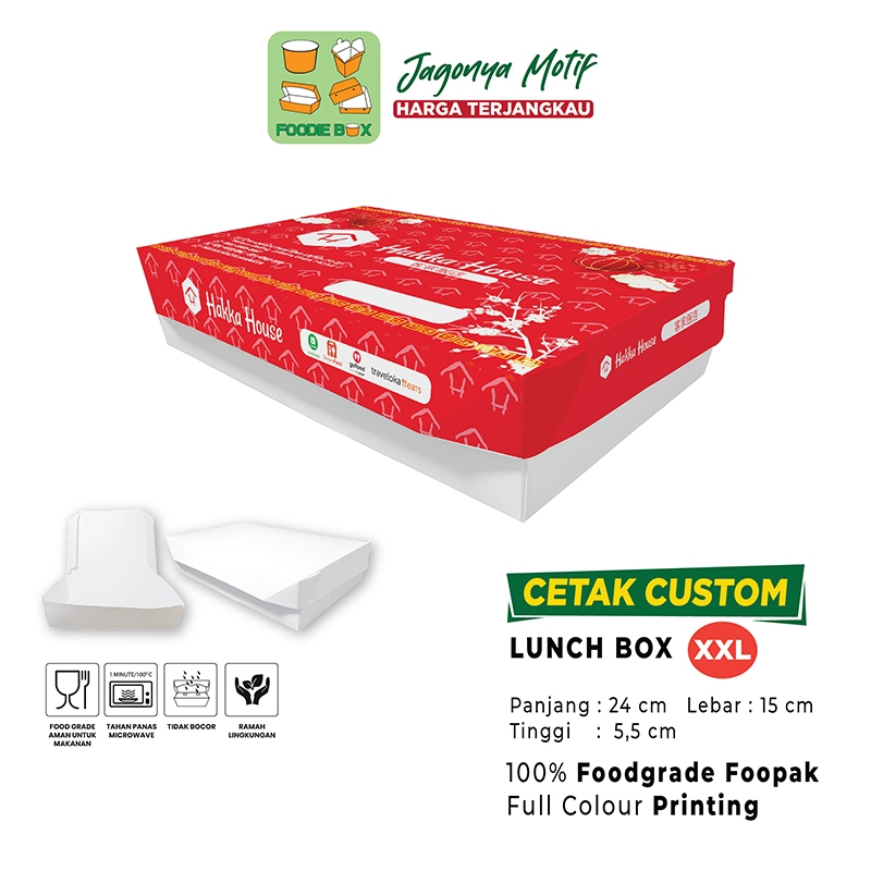 Custom Print Paper Lunch Box XXL | Cetak Custom Box Design Kemasan Kertas Foodgrade Full Warna